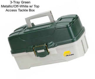 3-Tray Green Metallic/Off-White w/ Top Access Tackle Box