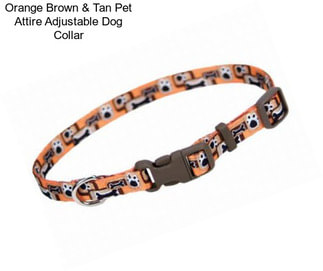 Orange Brown & Tan Pet Attire Adjustable Dog Collar