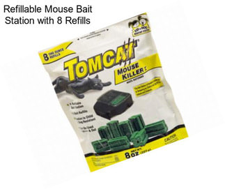 Refillable Mouse Bait Station with 8 Refills