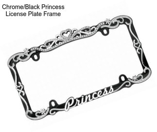 Chrome/Black Princess License Plate Frame