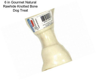 6 in Gourmet Natural Rawhide Knotted Bone Dog Treat