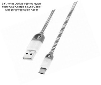 5 Ft. White Double Injected Nylon Micro USB Charge & Sync Cable with Enhanced Strain Relief