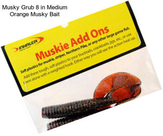 Musky Grub 8 in Medium Orange Musky Bait