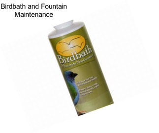 Birdbath and Fountain Maintenance