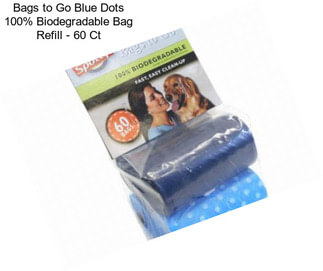 Bags to Go Blue Dots 100% Biodegradable Bag Refill - 60 Ct