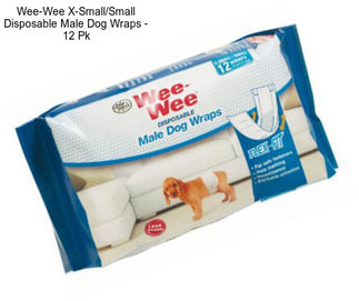 Wee-Wee X-Small/Small Disposable Male Dog Wraps - 12 Pk