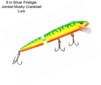 8 in Silver Firetiger Jointed Musky Crankbait Lure