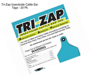 Tri-Zap Insecticide Cattle Ear Tags - 20 Pk