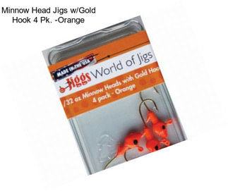 Minnow Head Jigs w/Gold Hook 4 Pk. -Orange