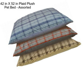 42 in X 52 in Plaid Plush Pet Bed - Assorted