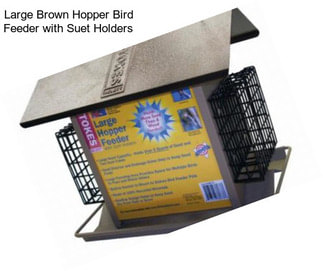 Large Brown Hopper Bird Feeder with Suet Holders