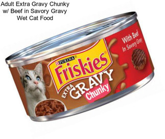 Adult Extra Gravy Chunky w/ Beef in Savory Gravy Wet Cat Food