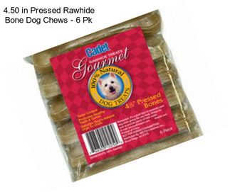 4.50 in Pressed Rawhide Bone Dog Chews - 6 Pk