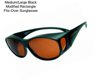 Medium/Large Black Modified Rectangle Fits-Over Sunglasses