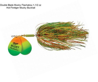 Double Blade Musky Flashabou 1-1/2 oz Hot Firetiger Musky Bucktail