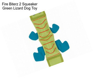 Fire Biterz 2 Squeaker Green Lizard Dog Toy