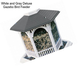 White and Gray Deluxe Gazebo Bird Feeder