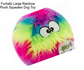 Furballz Large Rainbow Plush Squeaker Dog Toy