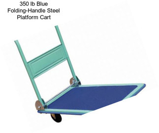 350 lb Blue Folding-Handle Steel Platform Cart