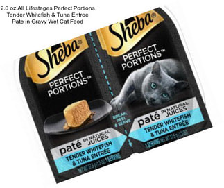 2.6 oz All Lifestages Perfect Portions Tender Whitefish & Tuna Entree Pate in Gravy Wet Cat Food