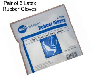 Pair of 6 Latex Rubber Gloves