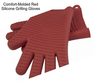 Comfort-Molded Red Silicone Grilling Gloves