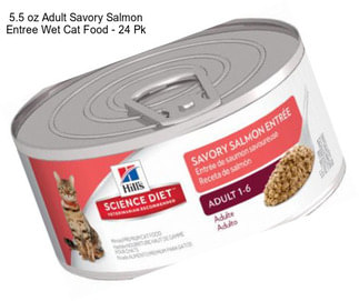 5.5 oz Adult Savory Salmon Entree Wet Cat Food - 24 Pk