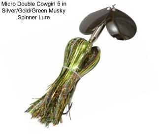 Micro Double Cowgirl 5 in Silver/Gold/Green Musky Spinner Lure