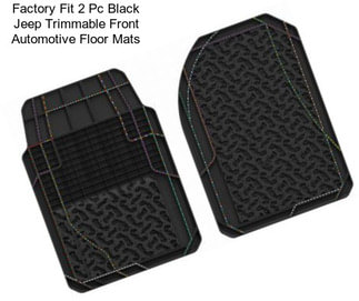 Factory Fit 2 Pc Black Jeep Trimmable Front Automotive Floor Mats