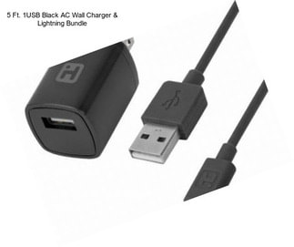 5 Ft. 1USB Black AC Wall Charger & Lightning Bundle