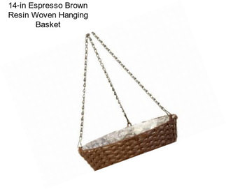 14-in Espresso Brown Resin Woven Hanging Basket