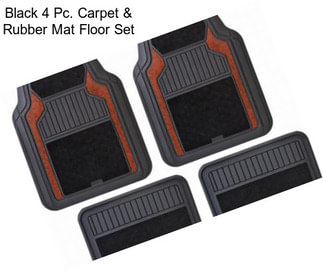 Black 4 Pc. Carpet & Rubber Mat Floor Set