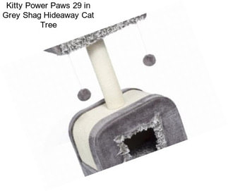 Kitty Power Paws 29 in Grey Shag Hideaway Cat Tree