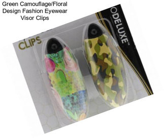 Green Camouflage/Floral Design Fashion Eyewear Visor Clips