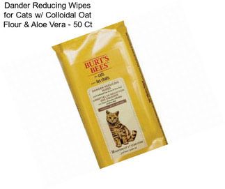Dander Reducing Wipes for Cats w/ Colloidal Oat Flour & Aloe Vera - 50 Ct