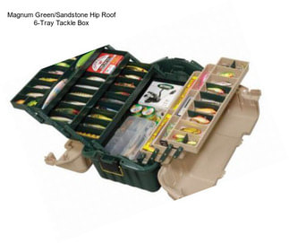 Magnum Green/Sandstone Hip Roof 6-Tray Tackle Box