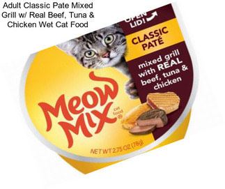 Adult Classic Pate Mixed Grill w/ Real Beef, Tuna & Chicken Wet Cat Food
