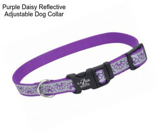 Purple Daisy Reflective Adjustable Dog Collar