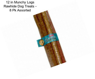 12 in Munchy Logs Rawhide Dog Treats - 8 Pk Assorted
