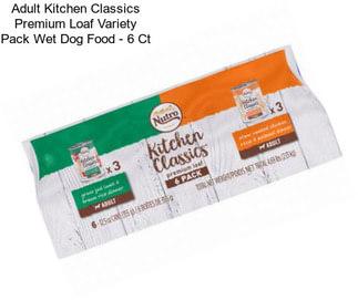 Adult Kitchen Classics Premium Loaf Variety Pack Wet Dog Food - 6 Ct