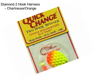 Diamond 2 Hook Harness - Chartreuse/Orange