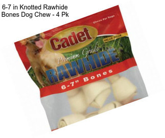 6-7 in Knotted Rawhide Bones Dog Chew - 4 Pk