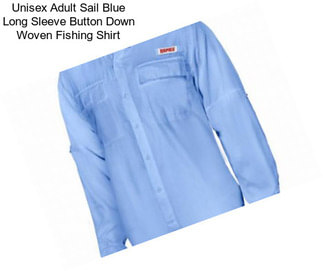 Unisex Adult Sail Blue Long Sleeve Button Down Woven Fishing Shirt