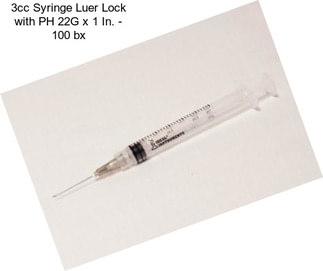 3cc Syringe Luer Lock with PH 22G x 1 In. - 100 bx