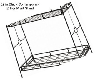 32 in Black Contemporary 2 Tier Plant Stand