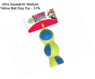 Ultra SqueakAir Medium Yellow Ball Dog Toy - 3 Pk