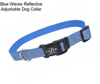 Blue Waves Reflective Adjustable Dog Collar