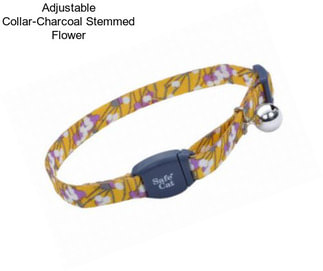 Adjustable Collar-Charcoal Stemmed Flower