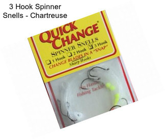 3 Hook Spinner Snells - Chartreuse