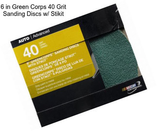 6 in Green Corps 40 Grit Sanding Discs w/ Stikit